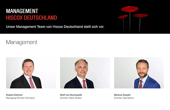 screenshot businessfoto hiscox management team